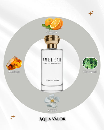Aqua Valor | Fresh Citrus & Amber Fragrance